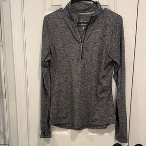 Nike Women's Dry Fit Heathered Gray Long Sleeve Top